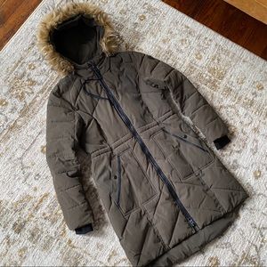 army green | winter coat parka | medium | guess